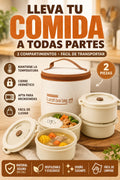 Lonchera Térmica 2 Pisos 420ml + 520ml con Forro Térmico