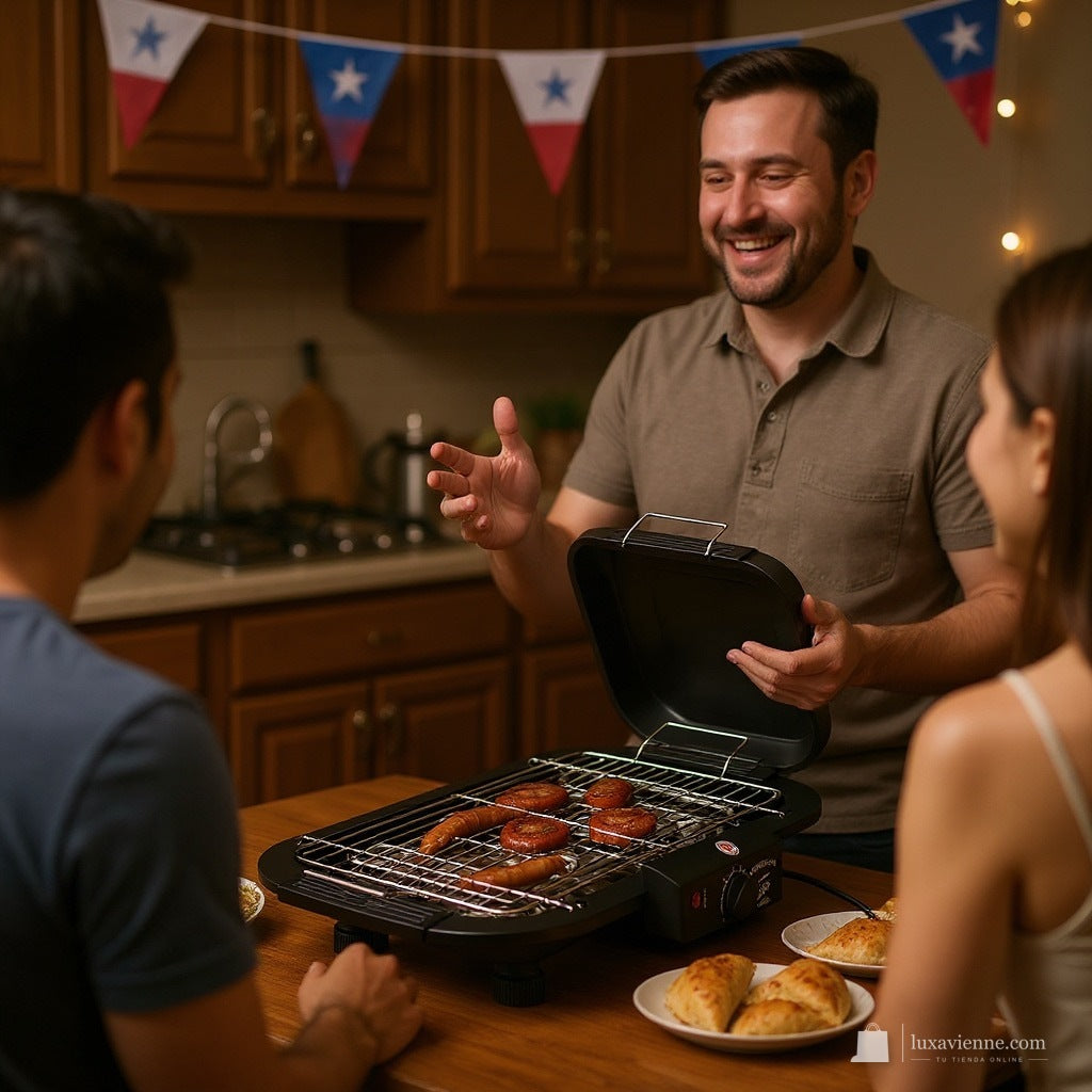 El asador presentando la parrilla eléctrica