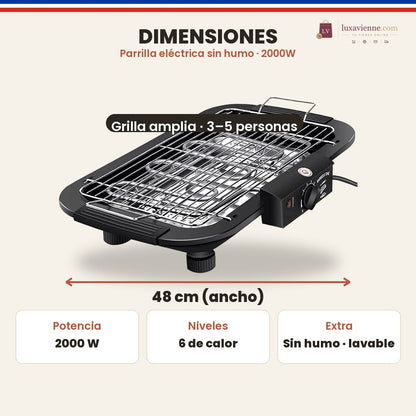Dimensiones parrilla eléctrica 2000W